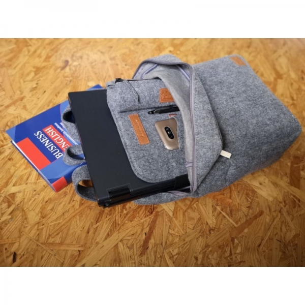 Venetto Rucksack Tasche aus Filz unisex handgemacht für MacBook 13" / 15", iPad Pro 12.9", Surface, Laptop